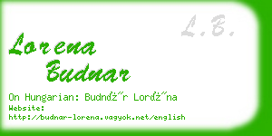 lorena budnar business card